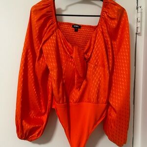Express Bright Orange Bodysuit